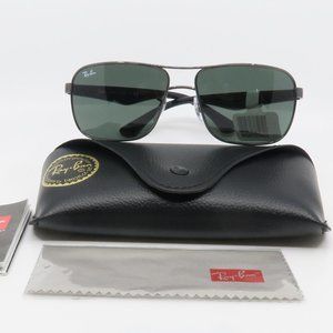Ray-Ban RB 3516 004/71 59mm Gunmetal/Green Pilot Unisex New Sunglasses.